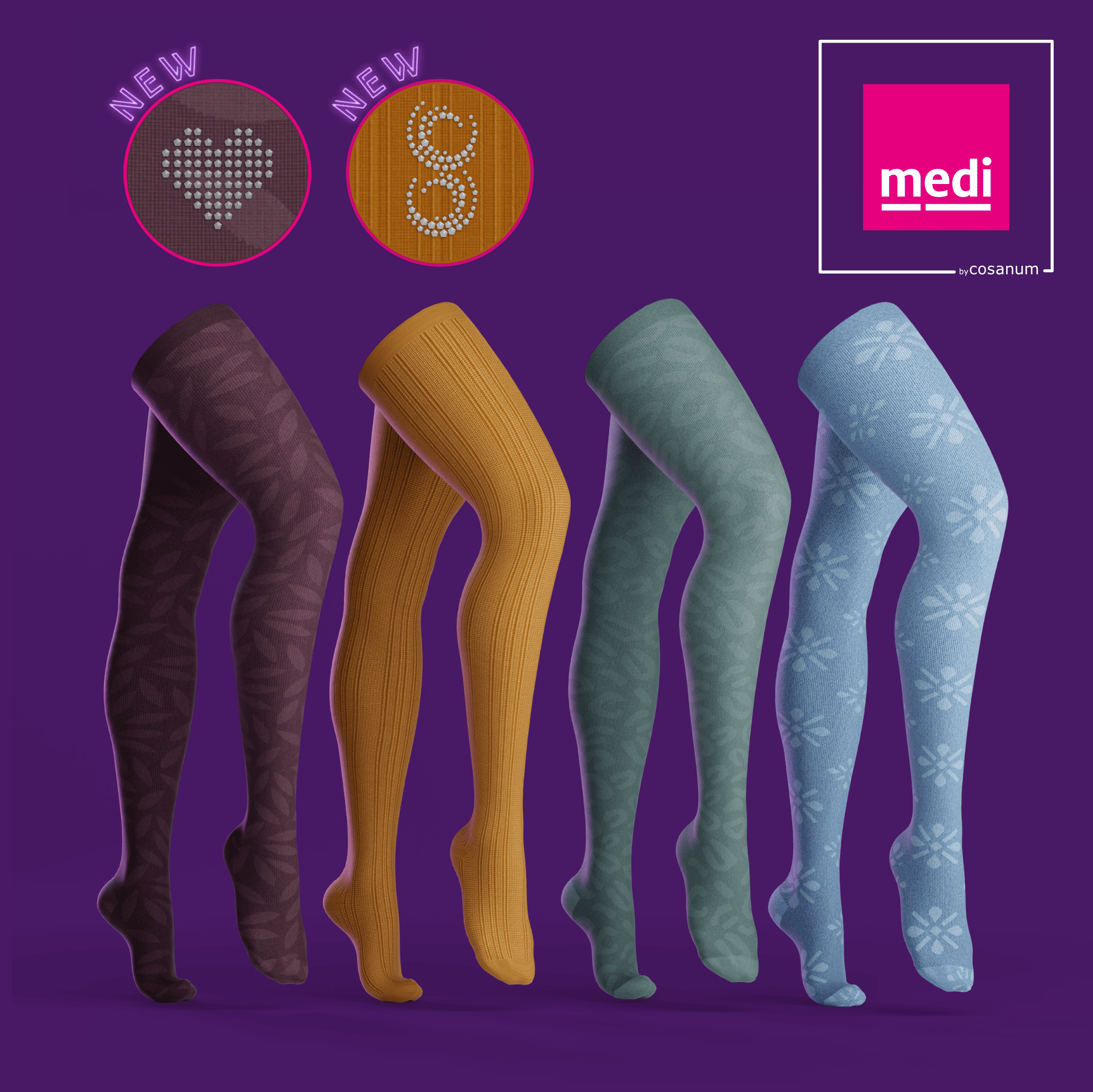 Bas de compression colorés